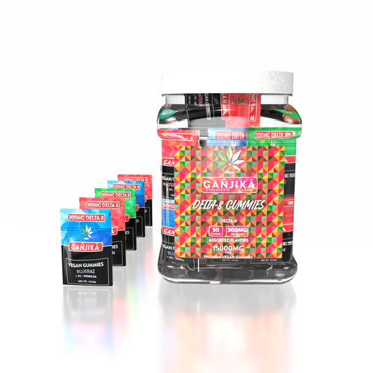 GANJIKA GUMMIES D8 300MG 8.5G 1CT/50PK "D8 15000 MG Pouch Jar"