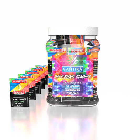 GANJIKA GUMMIES THC-P 500MG 8.5G 1CT/50PK "THC-P 25000 MG Pouch Jar"
