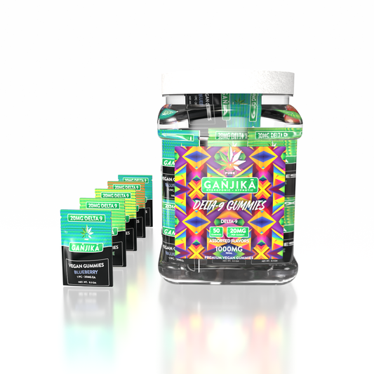 GANJIKA GUMMIES D9 20MG 8.5G 1CT/50PK "D9 1000 MG Pouch Jar"