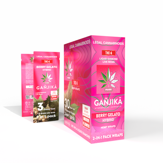 GANJIKA PRE-ROLLS THC-A 1.5G 2CT/10PK "2-IN-1 Bag"
